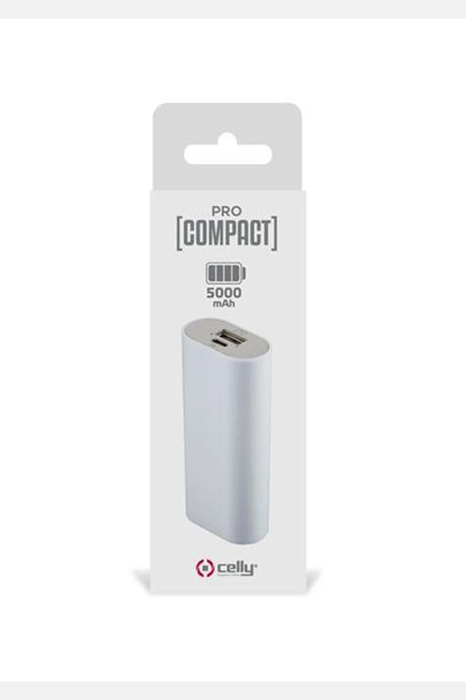 CELLY POWERBANK - PCPB5000WH - PROCOMPACT PB 5000MAH-Bianco