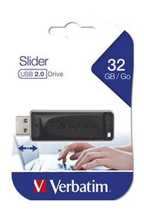 VERBATIM PEN DRIVE 32GB USB 2.0 con SLIDER NERA