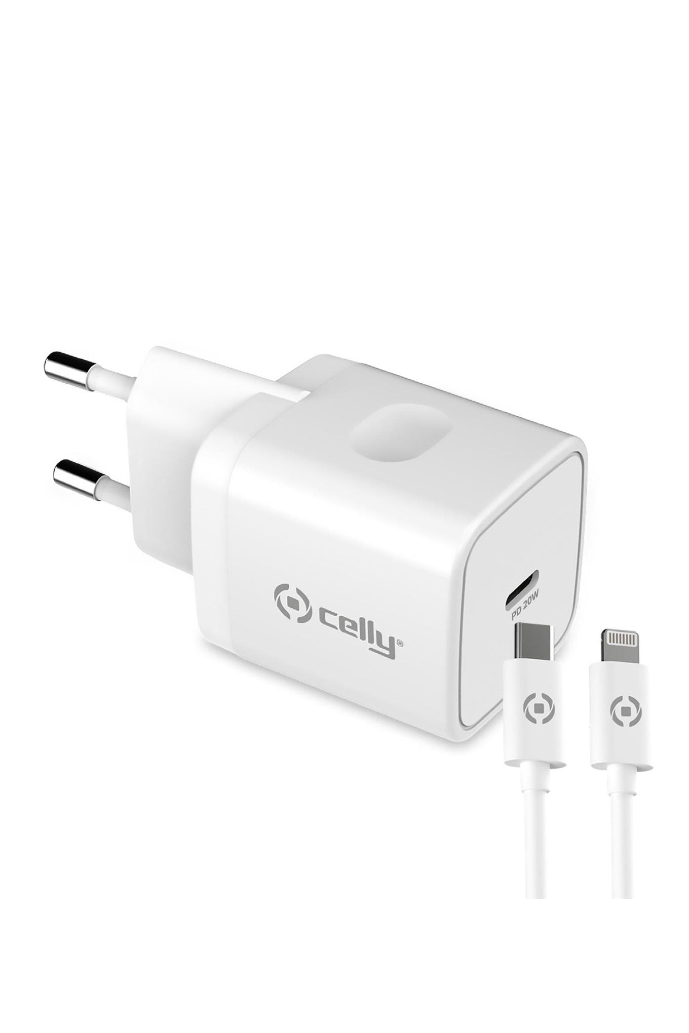 CELLY TC1C20WLIGHT - 20W USB-C Wall Charger+USB-C to Lightning Cable