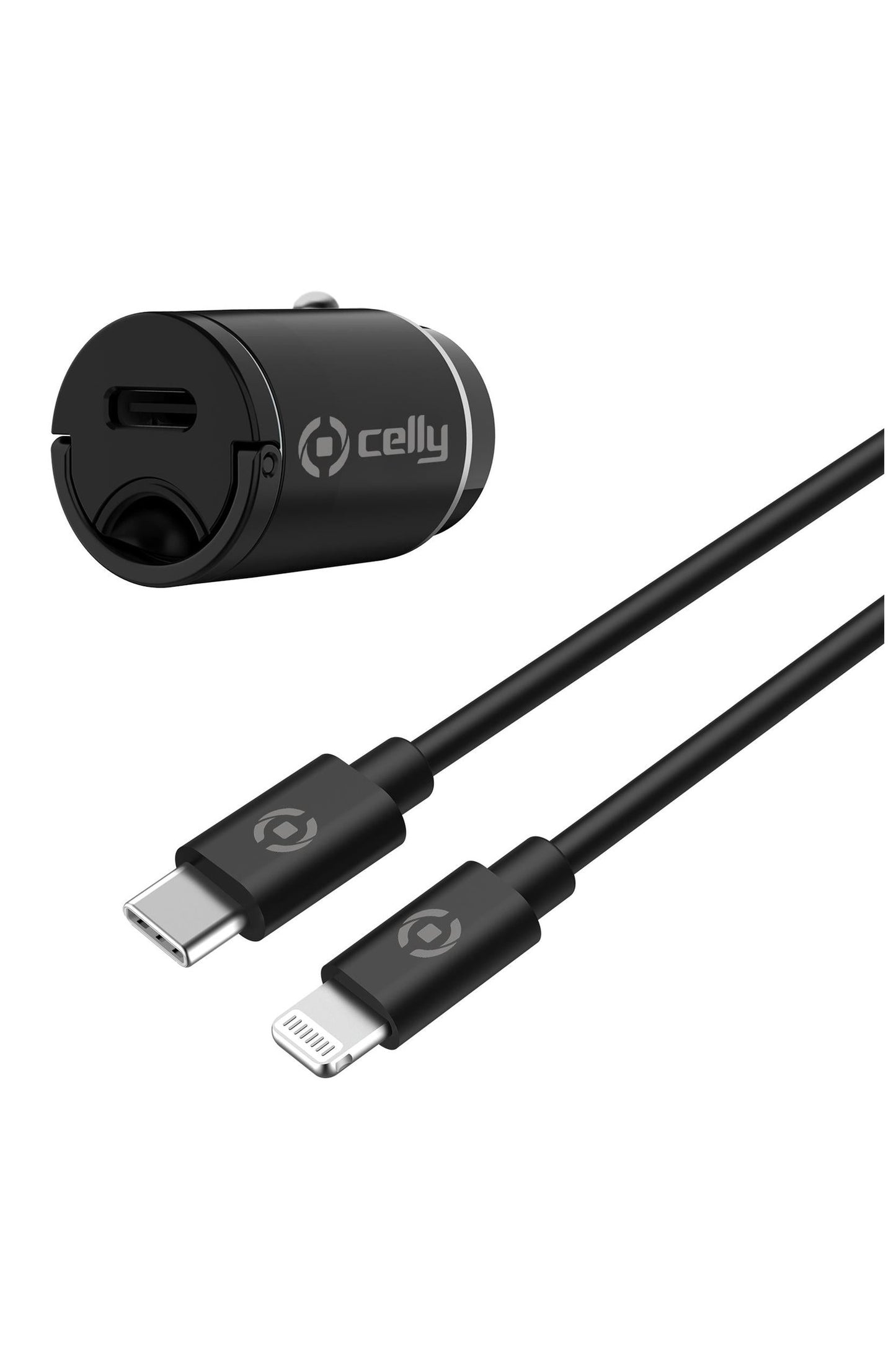 CELLY CCMINILIGHT - 20W USB-C Car Charger +USB-C to Lightning Cable (AUTO)