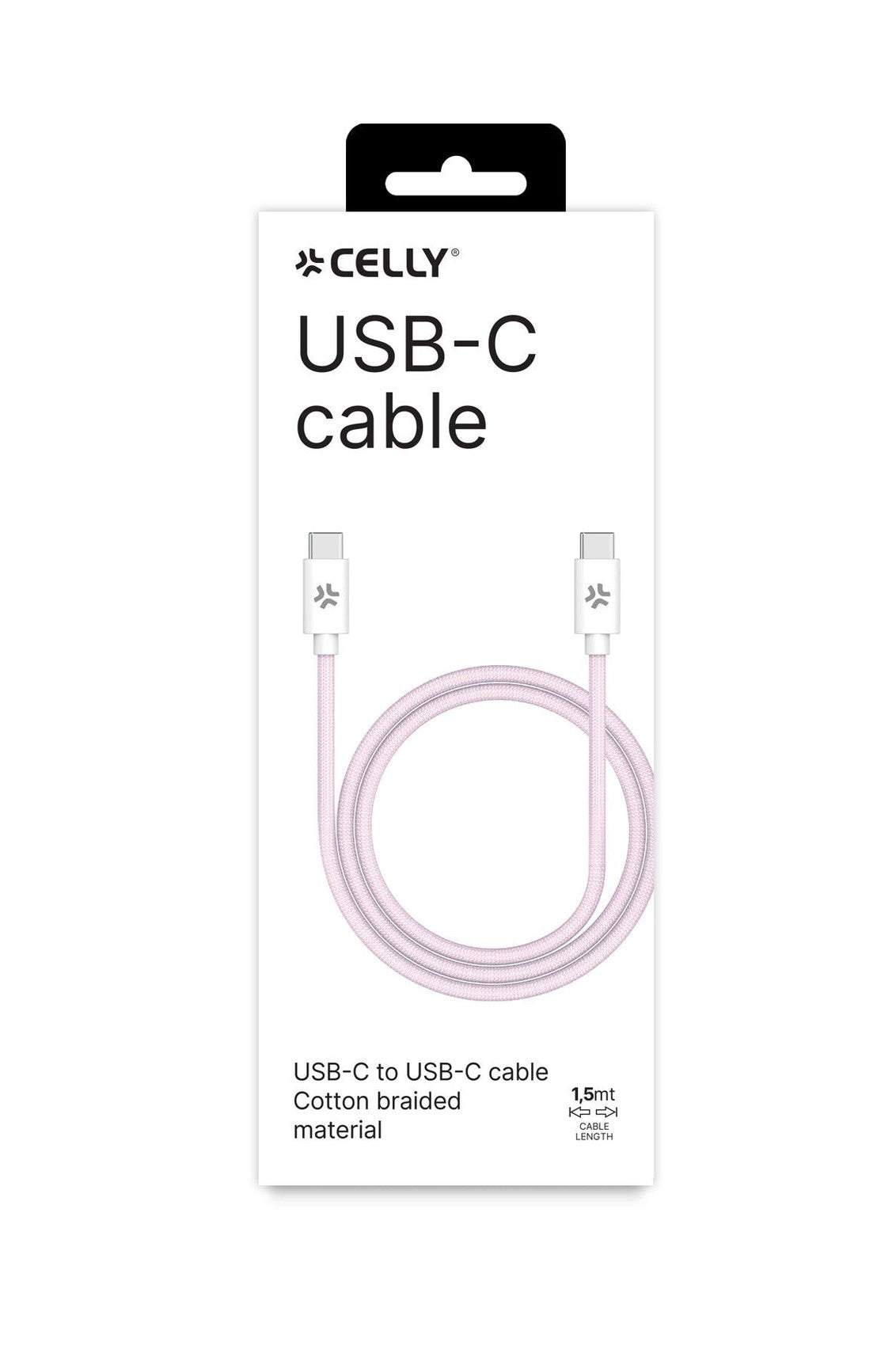 CELLY USBCUSBCCOTT - 60W USB-C to USB-C Cotton Braided Cable