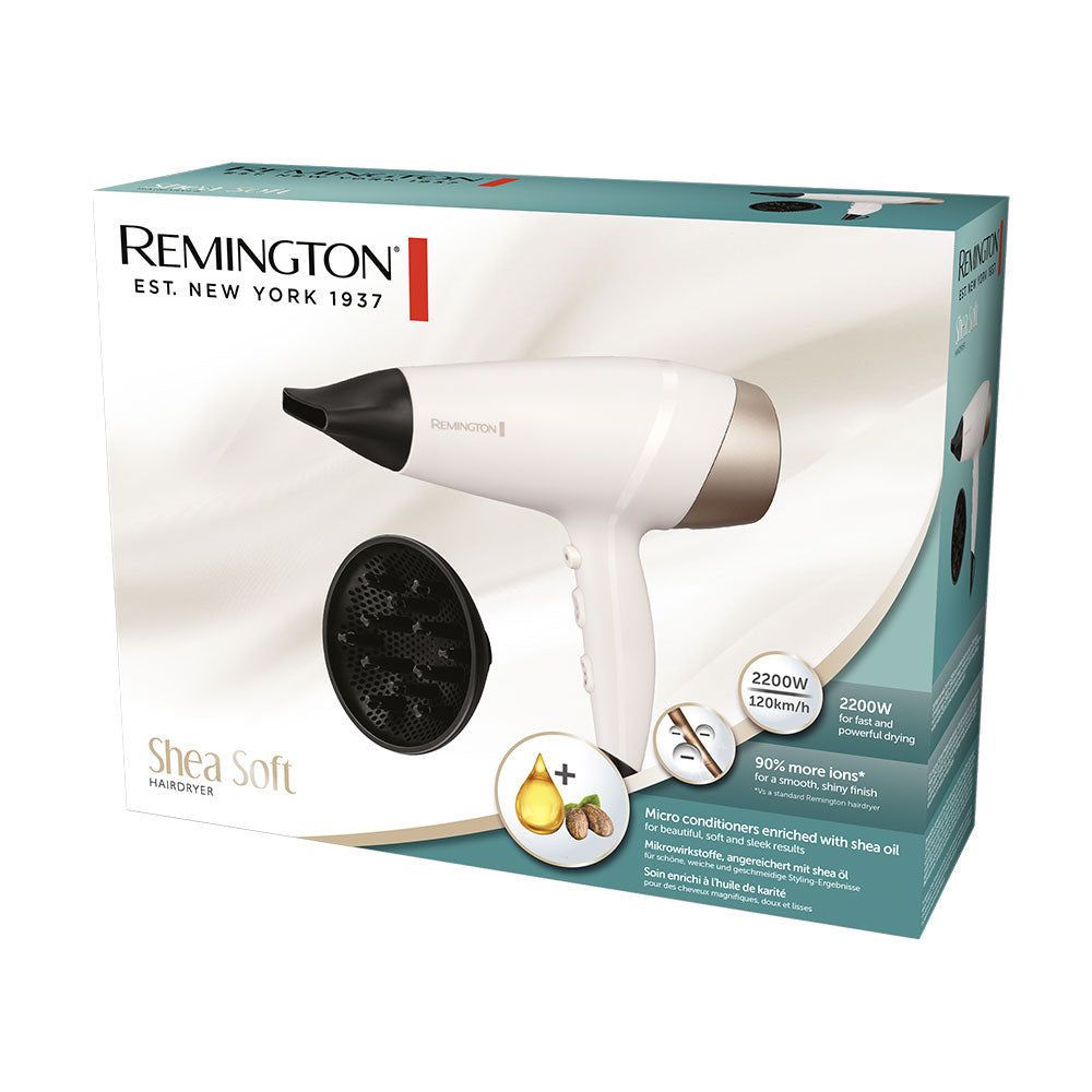 Remington Asciugacapelli D4740 SheaSoft Ioni 2200W Diffusore Styling Lisci Ricci Phon