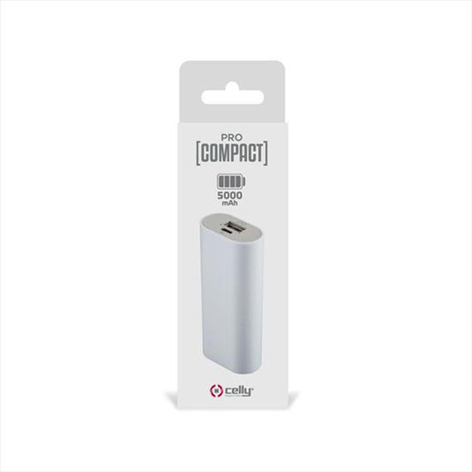 CELLY POWERBANK - PCPB5000WH - PROCOMPACT PB 5000MAH-Bianco