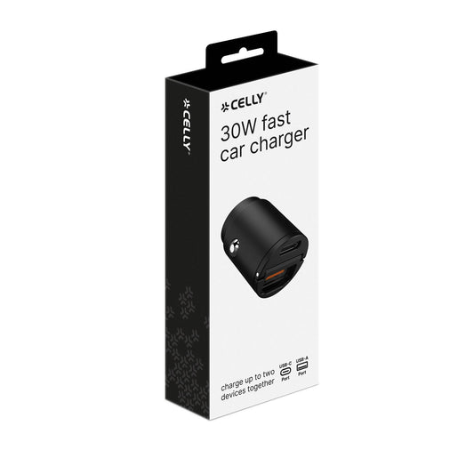 CELLY CCMINIUSBUSBC - 30W USB-A/USB-C Mini Car Charger [AUTO]